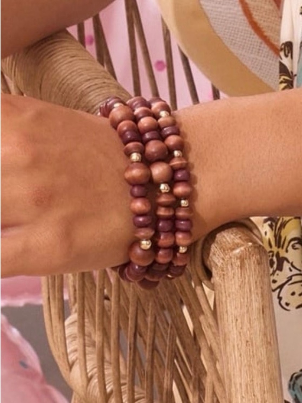 Park Lane Driftwood Brown Wooden Bead Stretch Bracelet - Set of 3 - Picture 6 of 9